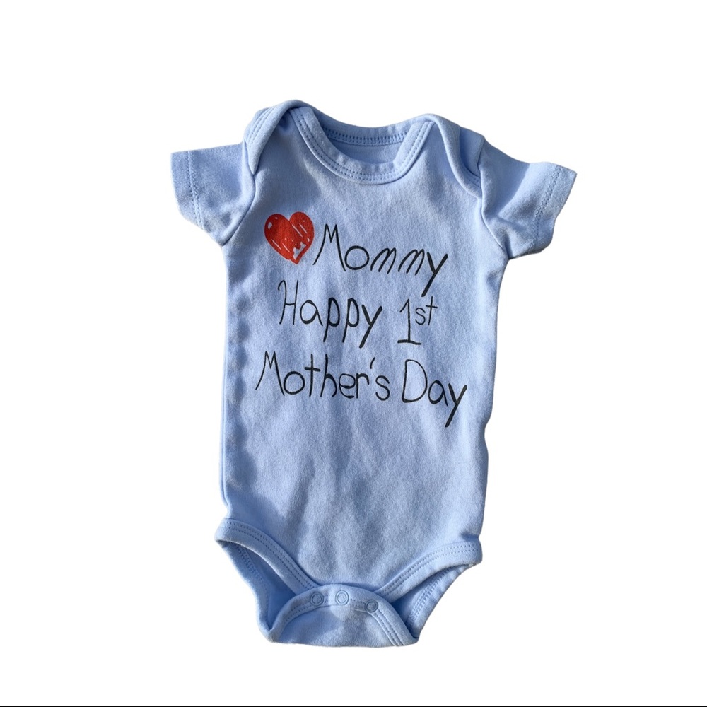Baby One Piece Mommy Mother’s Day 0-3 Months Mom Blue 100% Cotton
